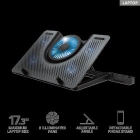 Stand/Cooler notebook Trust GXT 1125 Quno, max 17.3 inch, 5 ventilatoare, suport de telefon detasabil TRUST - 1